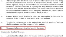This section of the San Diego Unified School District’s Policy concerning search and seizure explains record-keeping procedures.