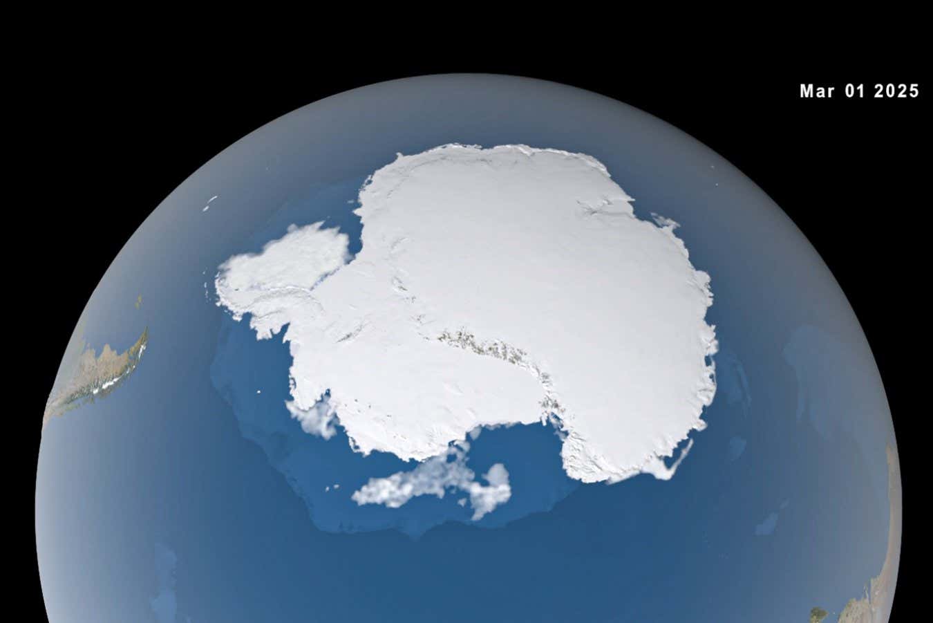 Animation Antarctic sea ice minimum extent, February 21 2023, to its maximum, September 19 2024. After growing through the southern hemisphere fall and winter, sea ice in the Antarctic appears to have reached its annual maximum extent. The image above shows the ice extent?defined as the total area in which the ice concentration is at least 15 percent?at its 2024 maximum, which occurred on September 19. On this day the extent of the Antarctic sea ice cover peaked at 17.16 million square kilometers (6.63 million square miles), making it the second lowest yearly maximum extent on record. This year?s maximum is 1.55 million sq km below the 1981-2010 average Antarctic maximum of 18.71 million sq km.