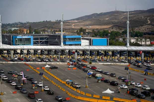 General, medical, Ready and SENTRI lanes during morning traffic at the San Ysidro Port of Entry on Sept. 25 in Tijuana. (Alejandro Tamayo / The San Diego Union-Tribune)