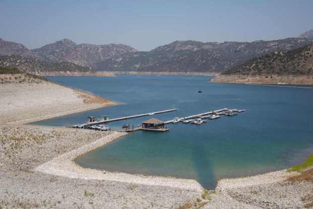 The San Vicente Reservoir on Thursday, June 26, 2025, in Lakeside. (Michael Ho / The San Diego Union-Tribune)
