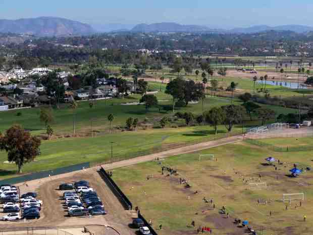 Soccer matches are played at Surf Sports Park on Saturday, Oct. 25, 2025. (Meg McLaughlin / The San Diego Union-Tribune)