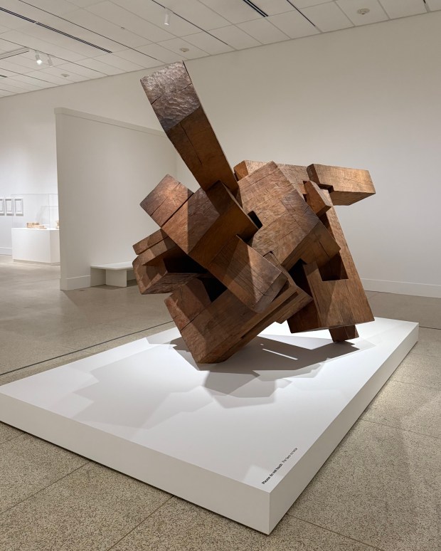 The "Eduardo Chillida: Convergence" exhibit at San Diego Museum of Art is on display through Feb. 8, 2026. (Michael James Rocha / The San Diego Union-Tribune)