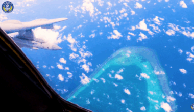 Chinese H-6 Bomber over Scarborough Shoal