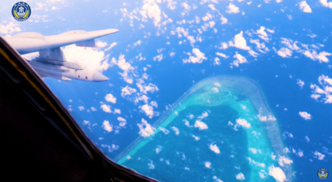 Chinese H-6 Bomber over Scarborough Shoal