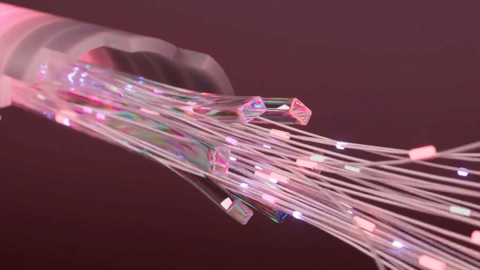 computer-generated image of fiber optic cable
