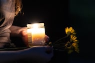The Brown Berets host a vigil outside of Parkland Hospital for migrants shot the previous...