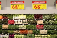 The produce section inside Prosper's H-E-B store on Aug. 12, 2025. The San Antonio-based...