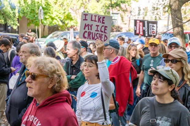 'No Kings Day Rally' against Donald Trump along Prospect Park West in Brooklyn on Saturday Oct. 18, 2025. 1202. (Theodore Parisienne / New York Daily News)