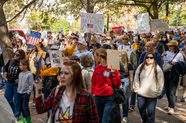 'No Kings Day Rally' against Donald Trump along Prospect Park West in Brooklyn on Saturday Oct. 18, 2025. 1202. (Theodore Parisienne / New York Daily News)
