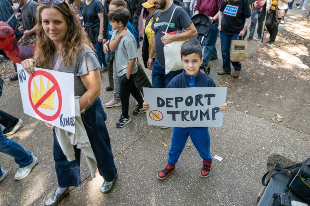 'No Kings Day Rally' against Donald Trump along Prospect Park West in Brooklyn on Saturday Oct. 18, 2025. 1202. (Theodore Parisienne / New York Daily News)