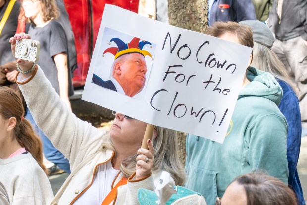 'No Kings Day Rally' against Donald Trump along Prospect Park West in Brooklyn on Saturday Oct. 18, 2025. 1202. (Theodore Parisienne / New York Daily News)