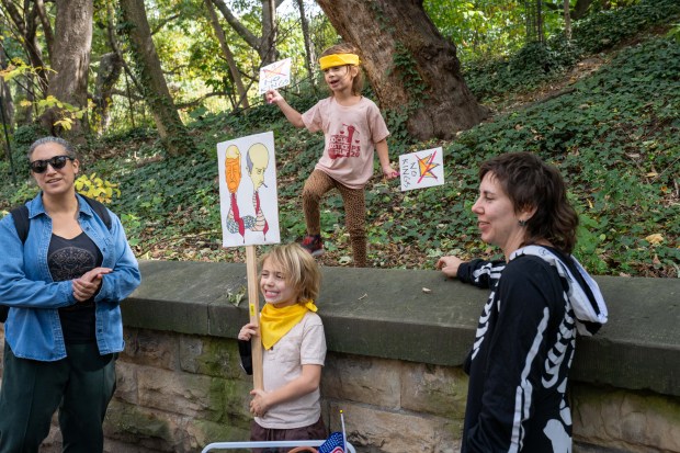 'No Kings Day Rally' against Donald Trump along Prospect Park West in Brooklyn on Saturday Oct. 18, 2025. 1202. (Theodore Parisienne / New York Daily News)