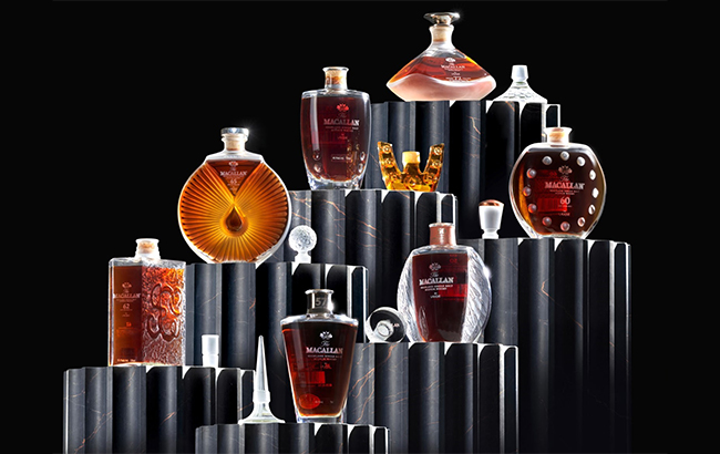 The Macallan in Lalique Six Pillars on Bonhams