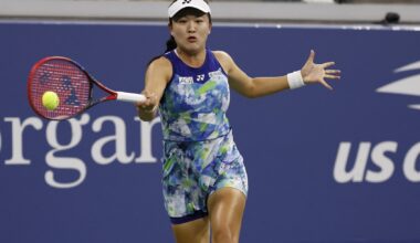 Zhu Lin in action ahead of the WTA Jiujiang Open.