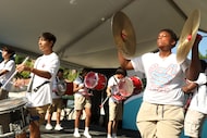 Members of the Skyline High School drum line perform. One reader wants band coverage, and...