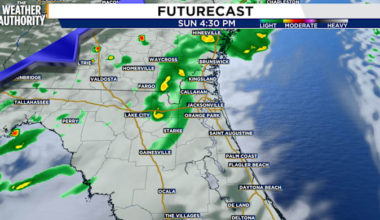 Sunday’s pleasant start to end with scattered showers