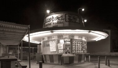 San Diego taco shop, Vaqueros, as captured by photographer Michael Williams in his exhibit Taco Stand Vernacular