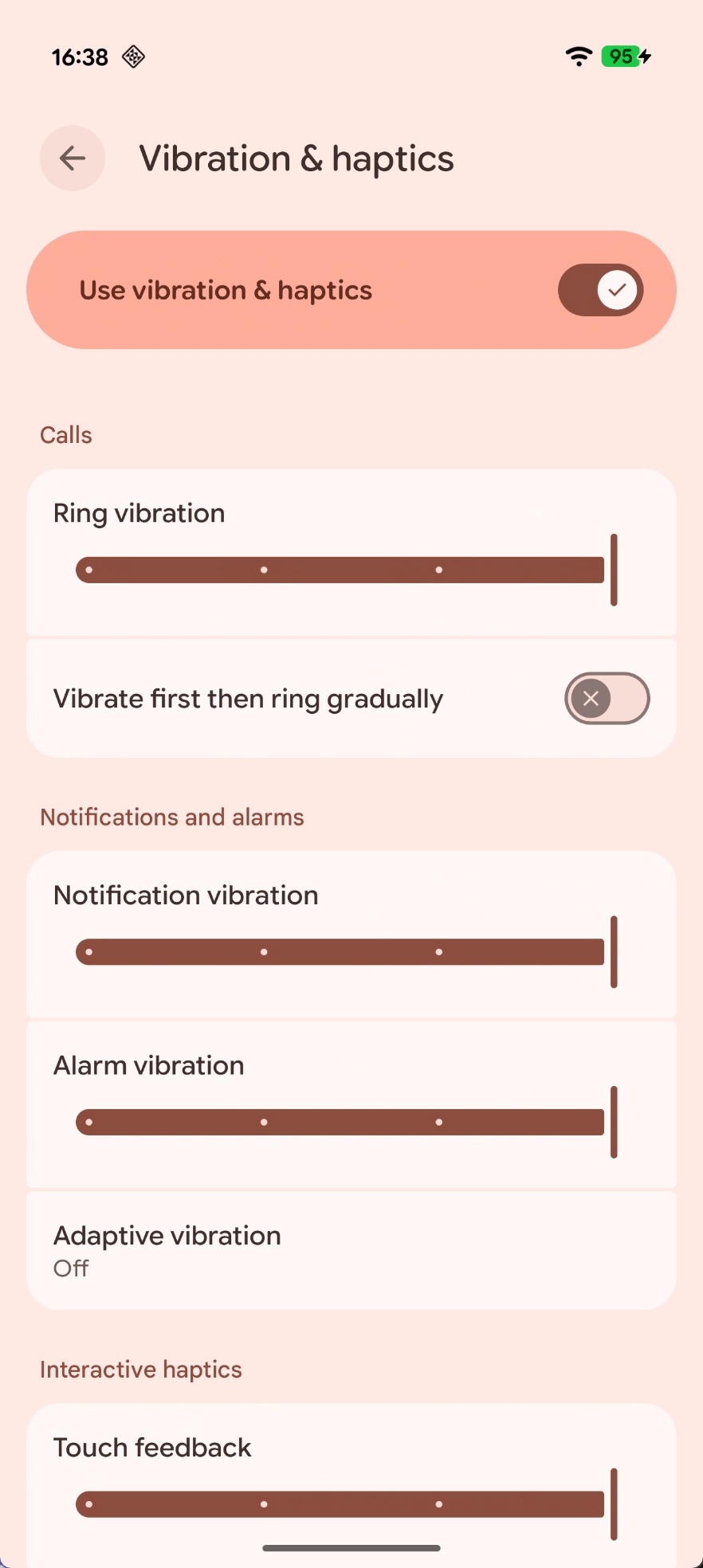 Vibration & haptics indicators in Android 16 QPR2 Beta 3