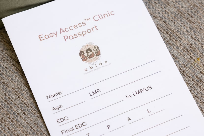 An Easy Access Clinic Passport given to patients at Abide Women's Health Services in Dallas...