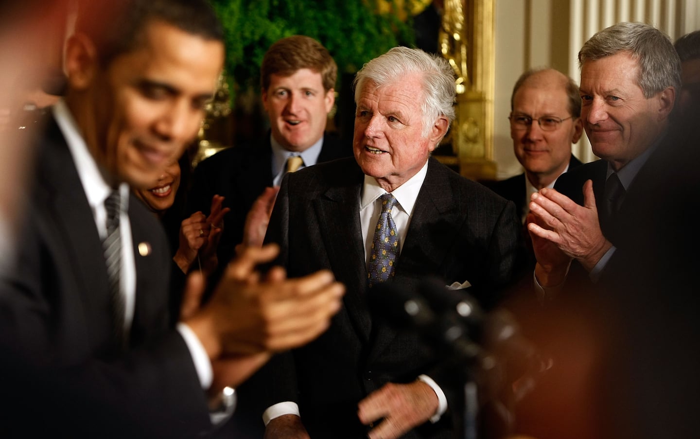 Senator Ted Kennedy of Massachusetts got a standing ovation at a White House forum on health care reform in March 2009. His death later imperiled passage of the Affordable Care Act.
