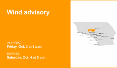 Wind advisory affecting 5 Freeway north of LA until early Saturday morning — gusts as high as 50 mph – Orange County Register