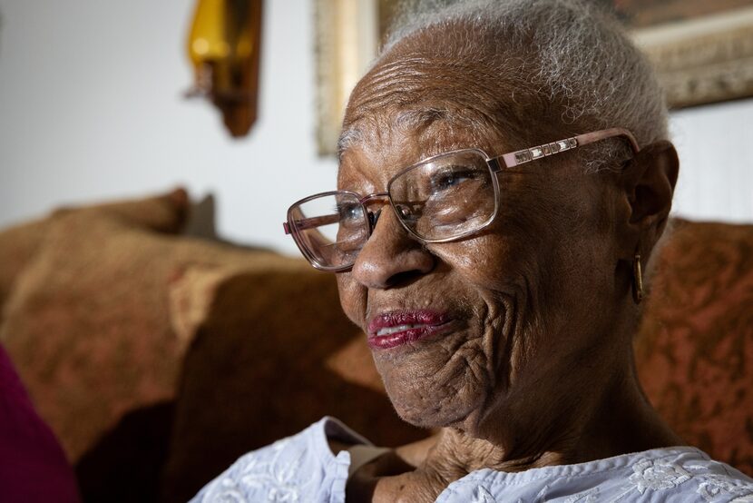 Sister Kathryn Burch speaks with the Dallas Morning News in her living room on Wednesday,...