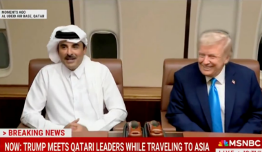 Royal Who Gave Trump $400M Gold Plane Brazenly Boards AF1