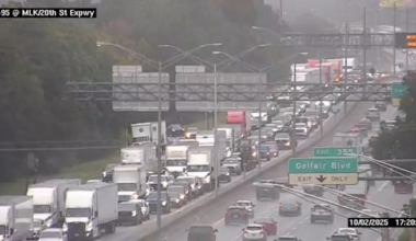 Crashes cause rush-hour backups on I-95 South near MLK Pkwy. and 8th St.