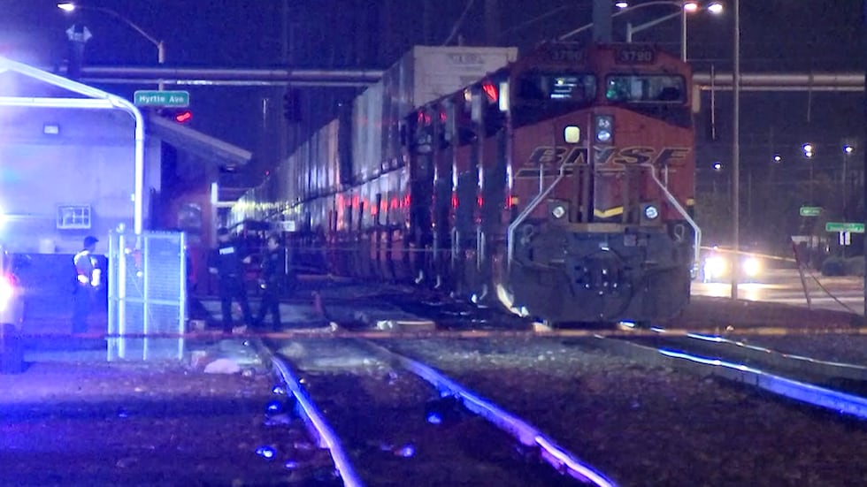 A woman has serious injuries after she was hit by a slow-moving train late Wednesday night in...