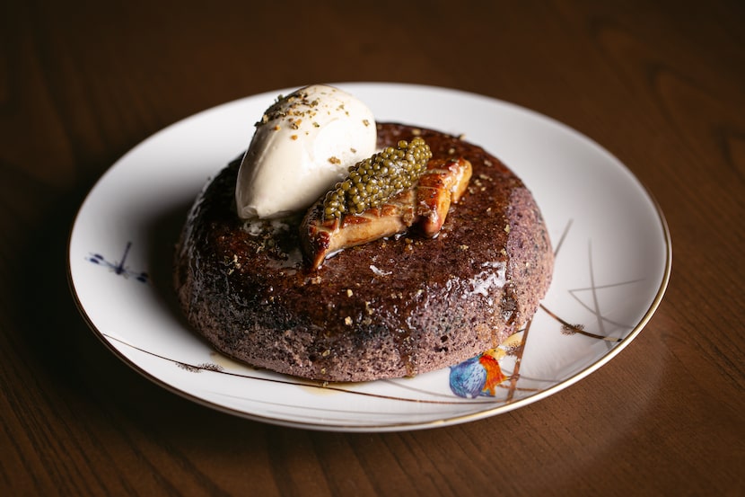 Meridian's cornbread ($22) is topped with foie gras. For an additional $12, diners can add...