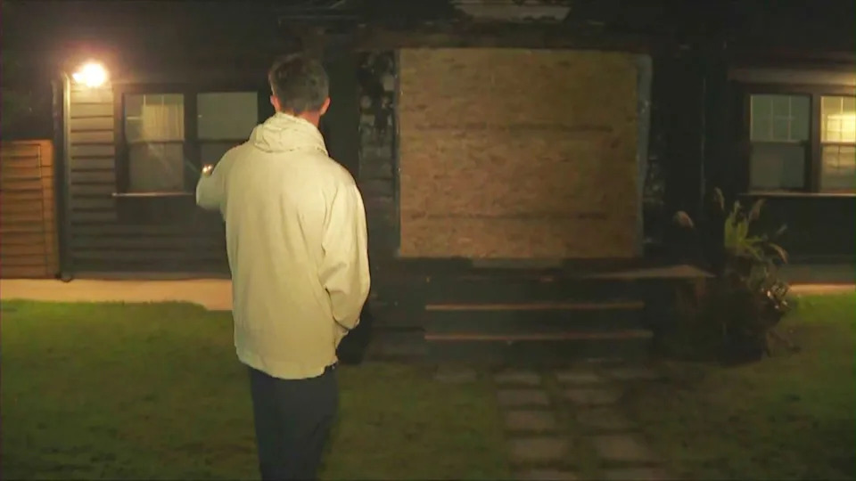 The homeowner, Robert, said he and his wife are worried about the safety of the home that they had just moved into with their 9-month-old baby less than two months ago. (KTLA)