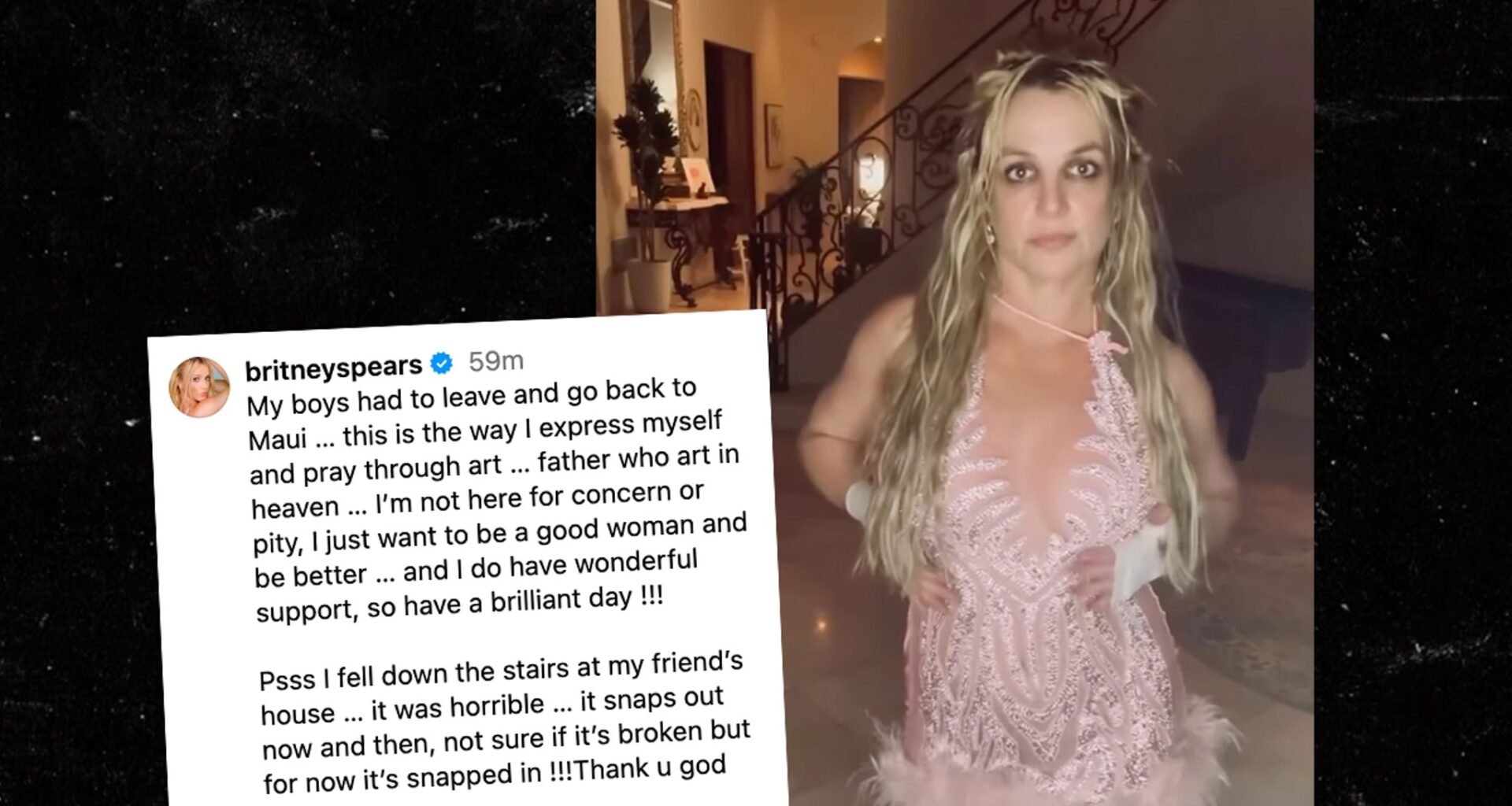 Britney Spears Says She Fell Down Stairs, Knee Snaps Out Occasionally