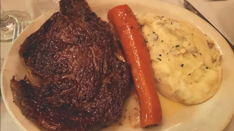 Bob's Steak & Chop House steak, carrot, and mash