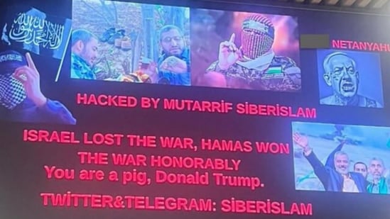 Visuals of the messages displayed have gone viral on social media.(X/@DahliaKurtz)