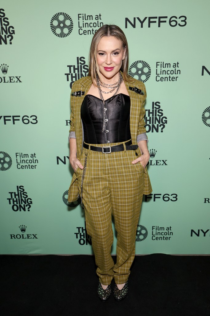 Alyssa Milano attends the premiere of "Is This Thing On?" during the New York Film Festival