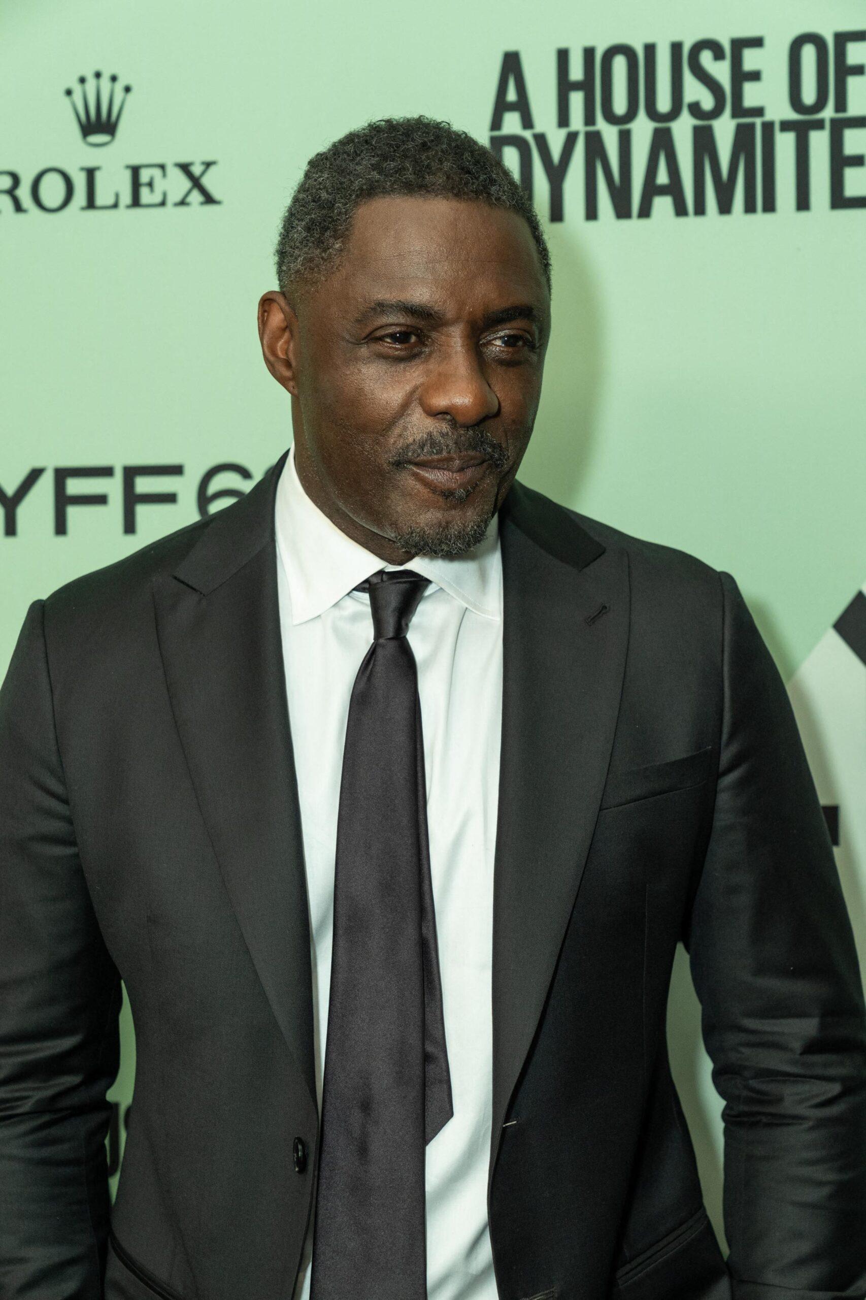 Idris Elba posing on the red carpet. 