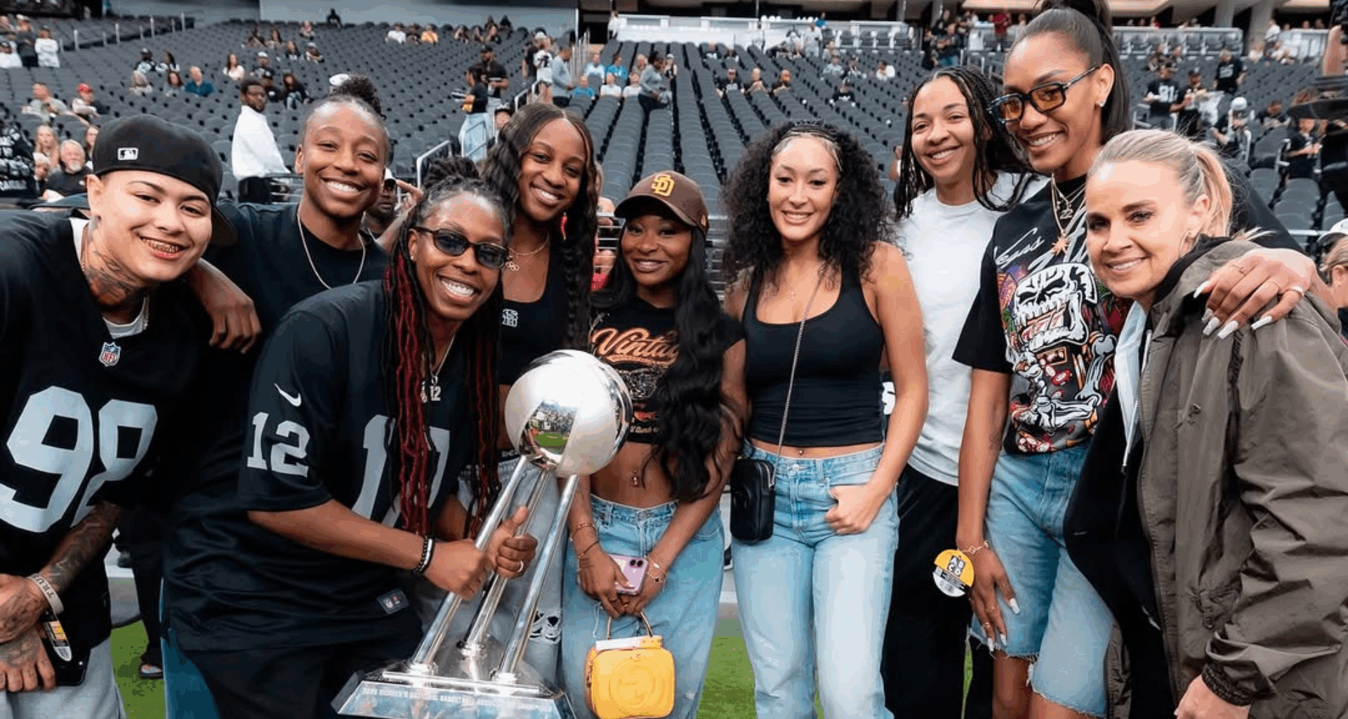 SPOTTED: 3x Champ A'ja Wilson and Co. Mark Their Presence As Raiders Take On Tennessee Titans in Week 6