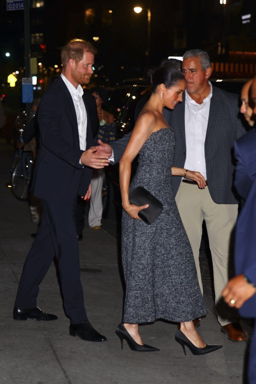 *exclusive* new york, ny **web must call for pricing** a royal date night with a hint of star power. prince harry and meghan markle were seen leaving soho house in nyc after a romantic dinner at the ultra exclusive venue—fittingly, the same members only club where they had their very first date in london. adding an unexpected twist to the evening, ed sheeran was also spotted at the hotspot that night. pictured: prince harry, meghan markle backgrid usa 12 october 2025 usa: +1 310 798 9111 / usasales@backgrid.com uk: +44 208 344 2007 / uksales@backgrid.com *uk clients pictures containing children please pixelate face prior to publication* *exclusive* new york, ny **web must call for pricing** a royal date night with a hint of star power. prince harry and meghan markle were seen leaving soho house in nyc after a romantic dinner at the ultra exclusive venue—fittingly, the same members only club where they had their very first date in london. adding an unexpected twist to the evening, ed sheeran was also spotted at the hotspot that night. pictured: prince harry, meghan markle backgrid usa 12 october 2025 usa: +1 310 798 9111 / usasales@backgrid.com uk: +44 208 344 2007 / uksales@backgrid.com *uk clients pictures containing children please pixelate face prior to publication*