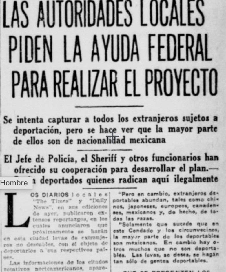 report from La Opinion, 29 January 1931