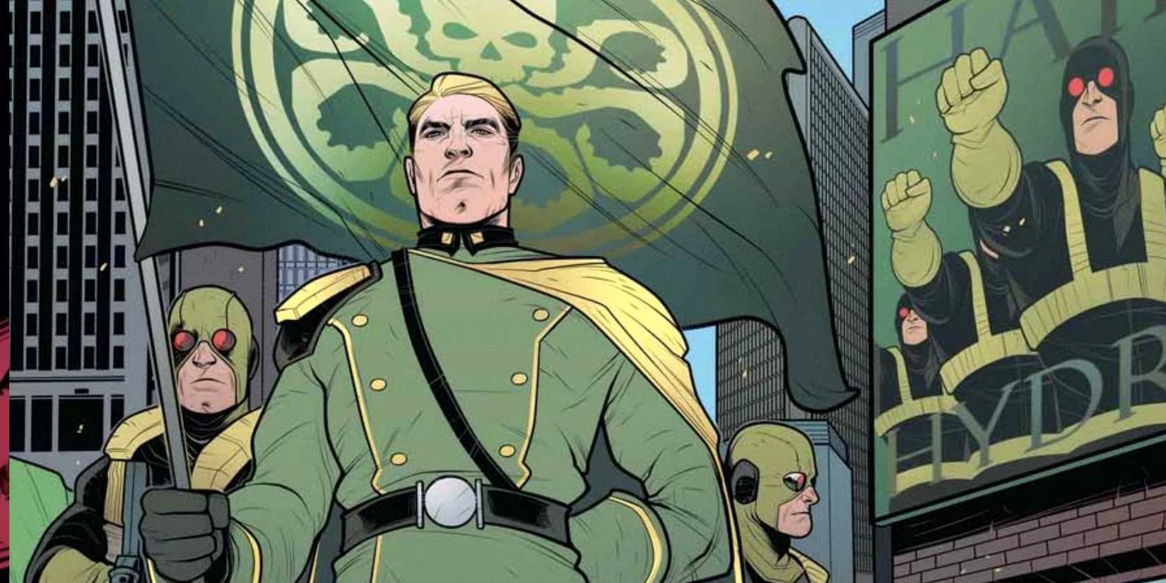 Captain Hydra leads a Hydra rally in Marvel Comics' Secret Empire