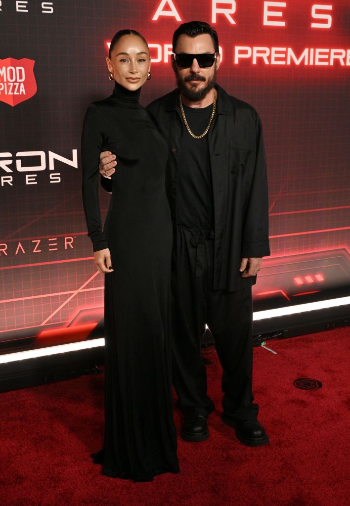 Cara Santana and Shannon Leto attend the "Tron: Ares" premiere