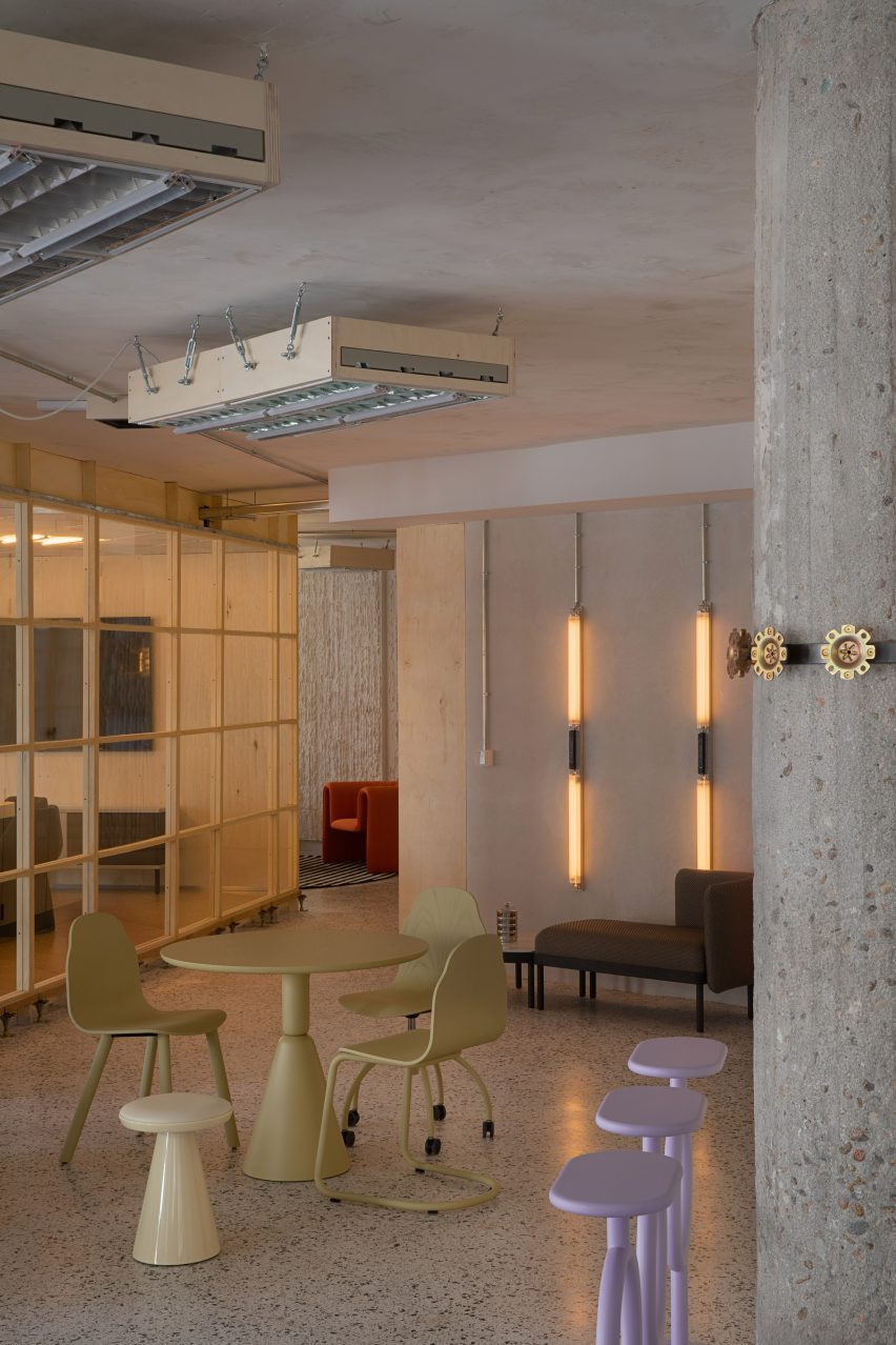 Seating area in Sancal's Madrid showroom