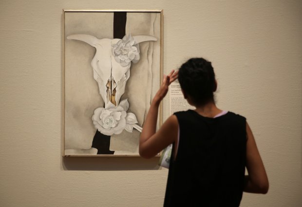 "Cow's Skull with Calico Roses," by Georgia O'Keefe is at the Art Institute of Chicago on Aug. 25, 2014. (E. Jason Wambsgans/Chicago Tribune)