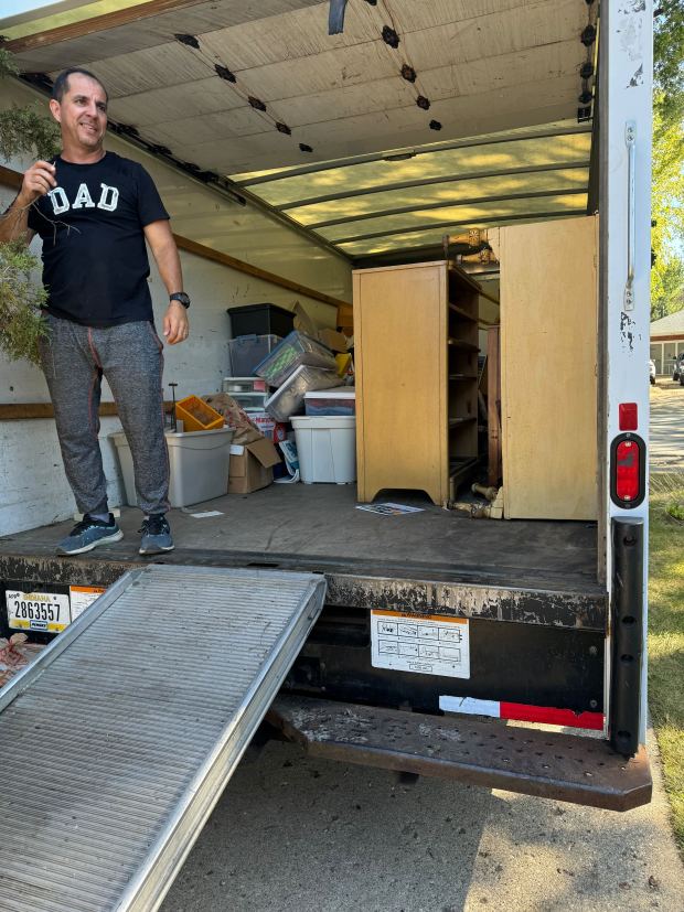 Joao Barreto, a Venezuelan immigrant seeking asylum and living in a Chicago suburb, pictured Sept. 21, 2024, after loading up a truck for the junk hauling company he was working for when he was detained by federal immigration agents driving near Lowell, Indiana on Sept. 23, 2025. (Provided photo)