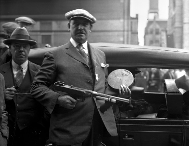 The Thompson submachine gun used to kill mob boss Hymie Weiss in Chicago, circa 1926. (Chicago Tribune historical photo)