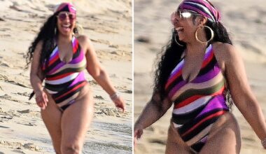 Ashanti Wears Plunging Swimsuit During Barbados Beach Day With Friends