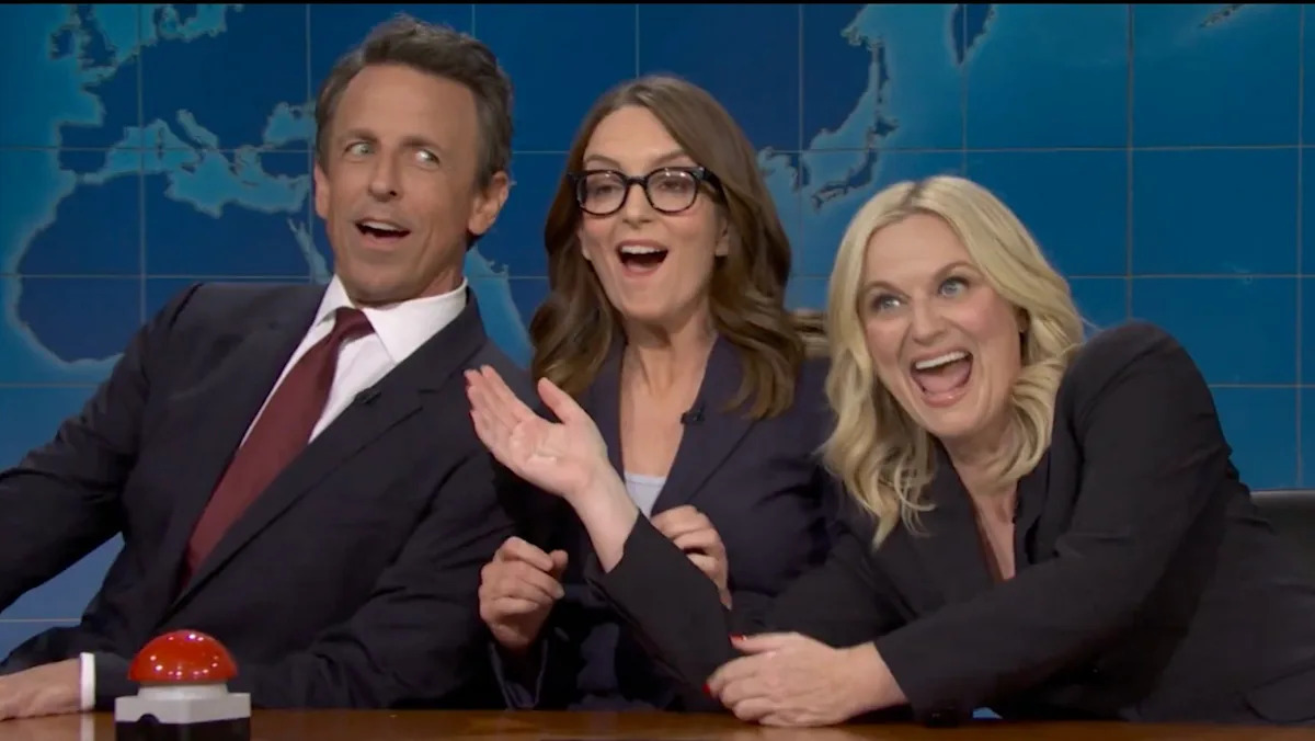 Tina Fey and Seth Meyers Make Surprise ‘Weekend Update’ Appearance With Amy Poehler on ‘SNL’