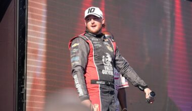 Oct 11, 2025; Las Vegas, Nevada, USA; NASCAR Cup Series driver William Byron (24) during qualifying for the South Point 400 at Las Vegas Motor Speedway