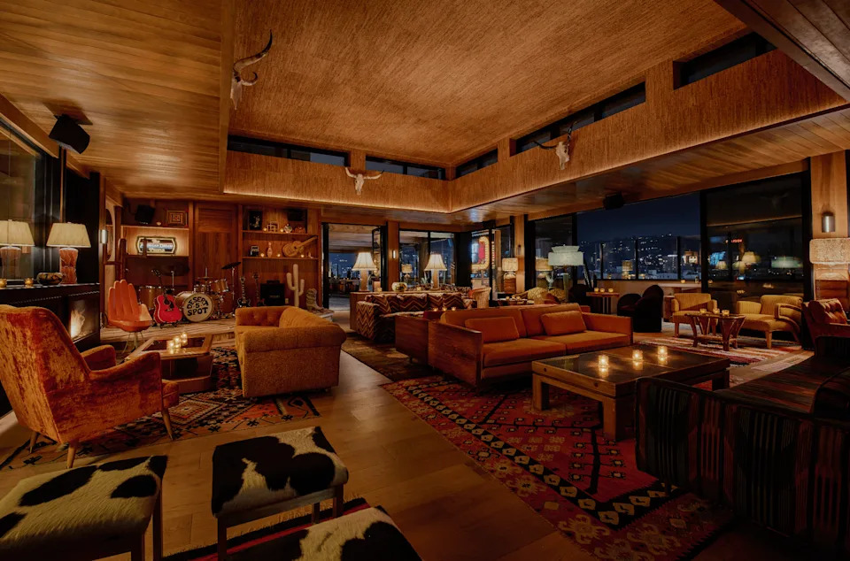 Inside the bar area at Desert 5 Spot, where Efron likes to go for a dance