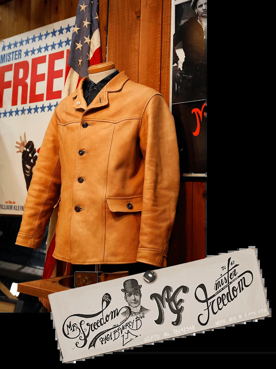 A vintage jacket on display at West Hollywood's Mister Freedom